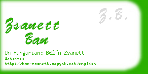 zsanett ban business card